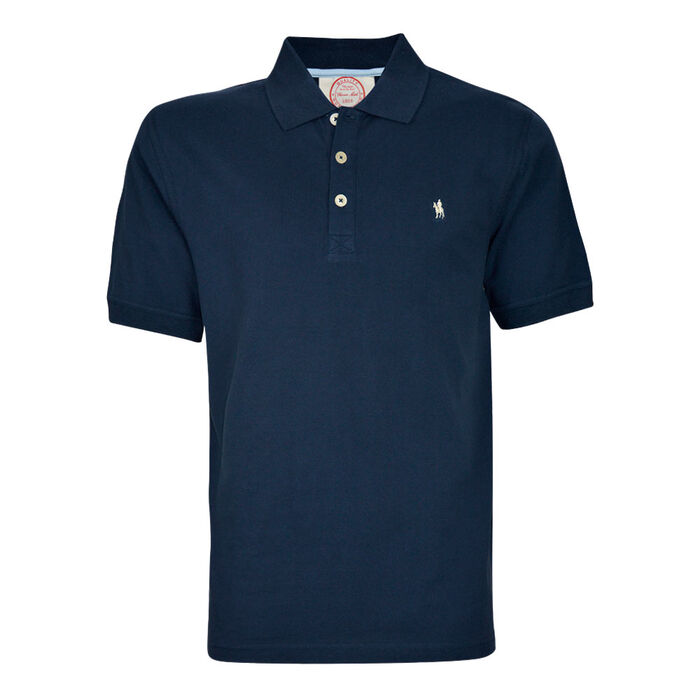 Dark Navy Mens Tailored Short Sleeve Polo Shirt