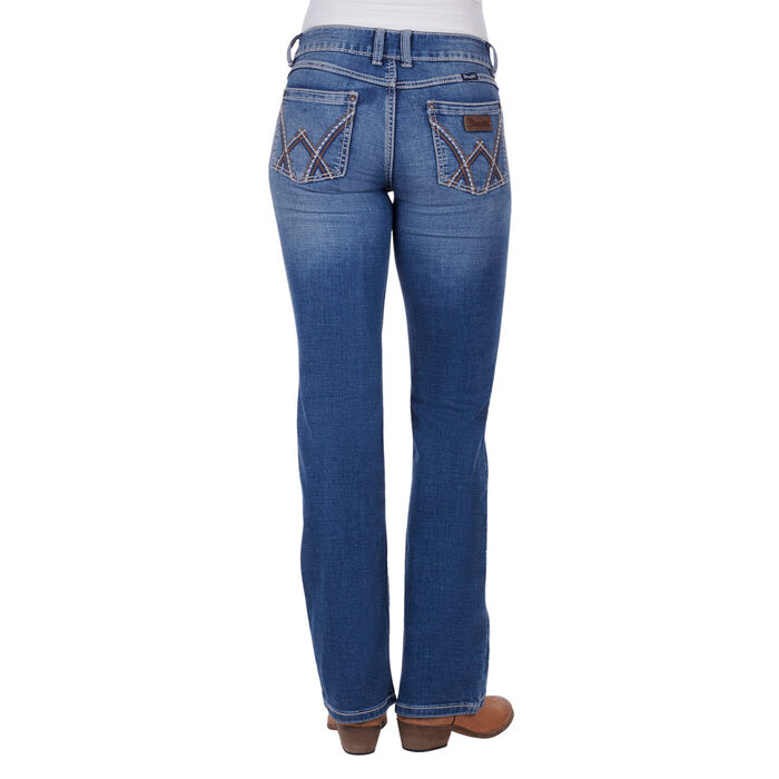 Mae Womens Retro Mid Rise Boot Cut Jean 34 Leg