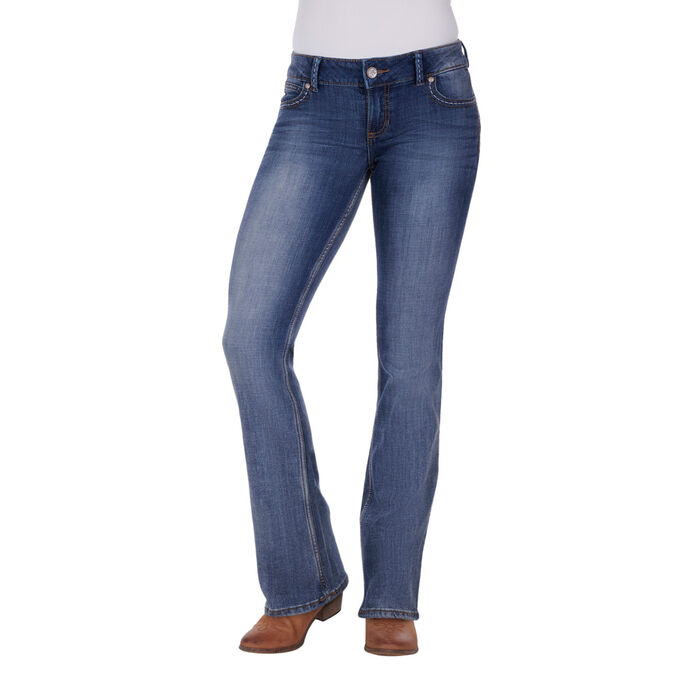 Sadie Womens Retro Low Rise Boot Cut Jean 34 Leg