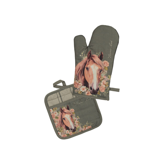 Sage (Horse) TC Oven Mitt & Pot Holder Set