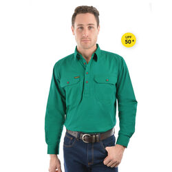 Men's Half Placket Light Cotton Shirt - 5XL