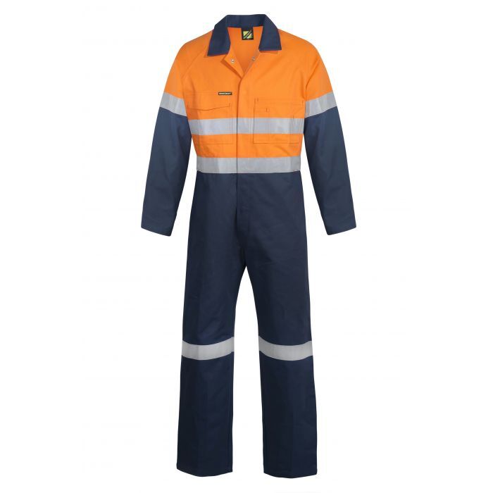 Cotton Drill Coveralls  Hi Vis Two Tone with CSR Reflective Tape