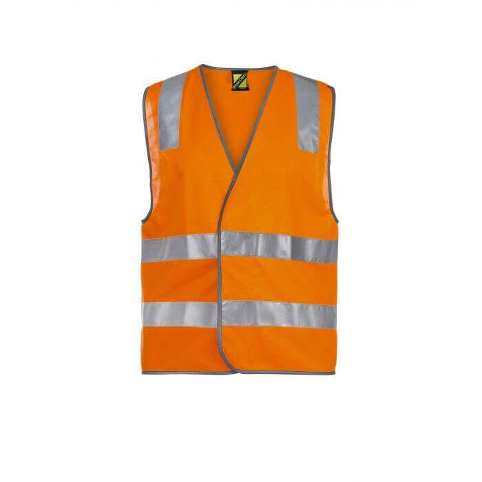 WORKCRAFT UNI SEX HI VIS SAFETY VEST WITH SHOULDER PATTERN AND CSR REFLECTIVE TA