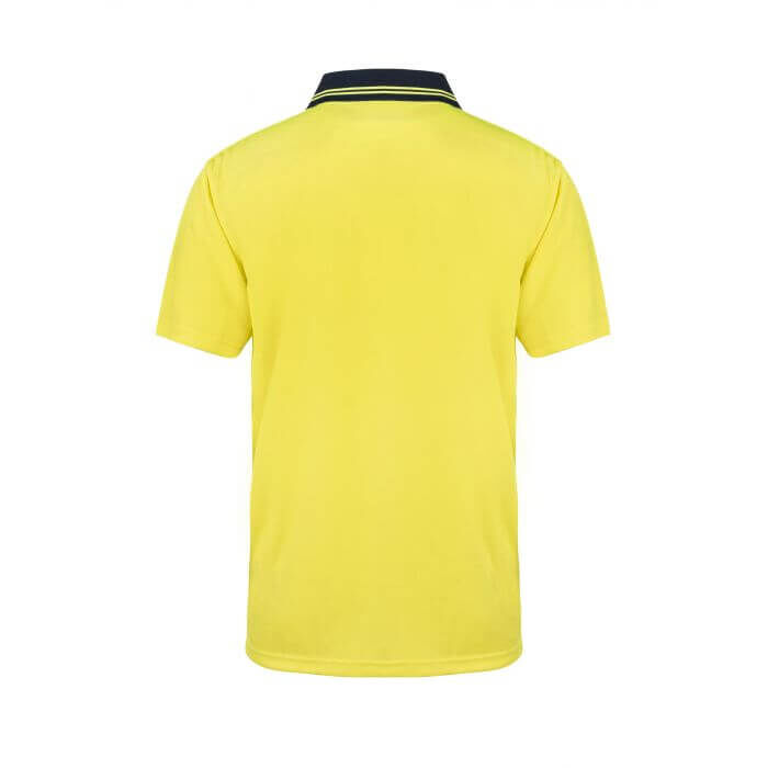 WORKCRAFT  MENS  HI VIS TWO TONE SHORT SLEEVE MICROMESH POLO WITH POCKET