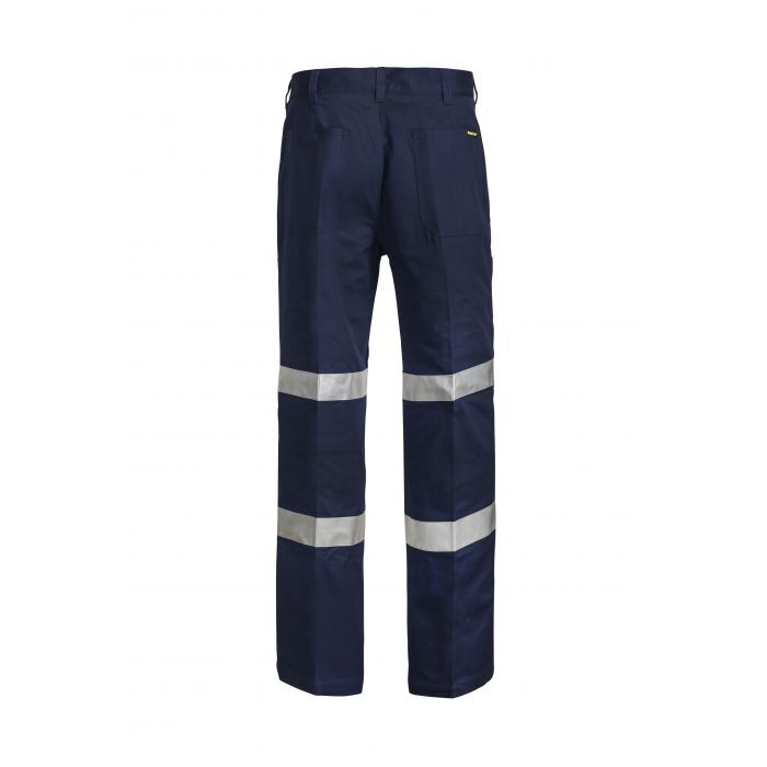 WORKCRAFT  MENand39S  TROUSERS  SINGLE PLEAT COTON DRILL TROUSER WITH REFLECTIVE TAPE