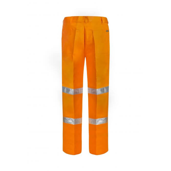 WORKCRAFT   MEN+39S TROUSERS  SINGLE PLEAT COTTON DRILL TROUSER WITH CSR REFLE