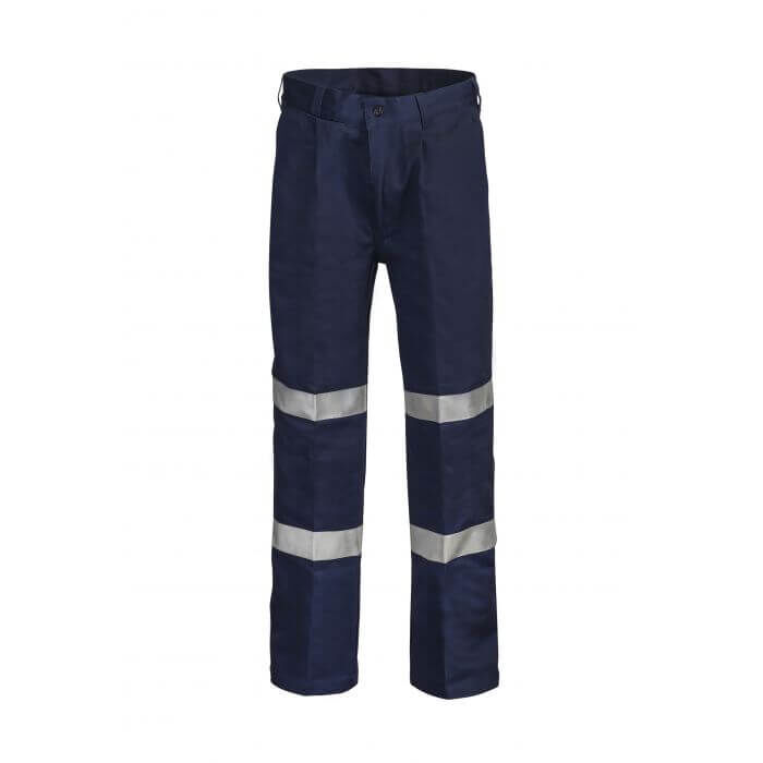 WORKCRAFT   MEN+39S TROUSERS  SINGLE PLEAT COTTON DRILL TROUSER WITH CSR REFLE