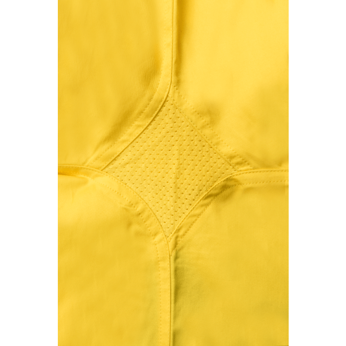 WORKCRAFT   MENS   LIGHTWEIGHT HI VIS TWO TONE HALF PLACKET VENTED COTTON DRILL 