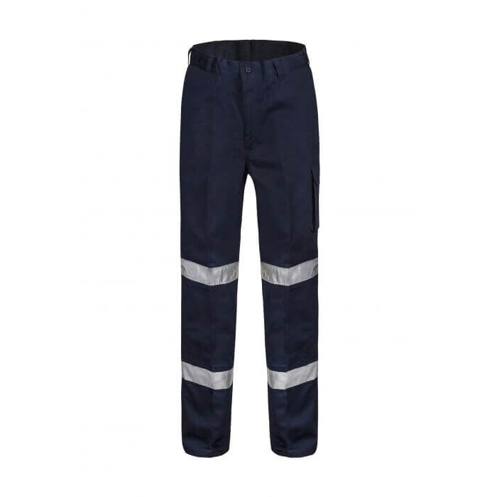 WORKCRAFT   TROUSERS MID WEIGHT CARGO COTTON DRILL TROUSER WITH CSR REFLECTIVE T