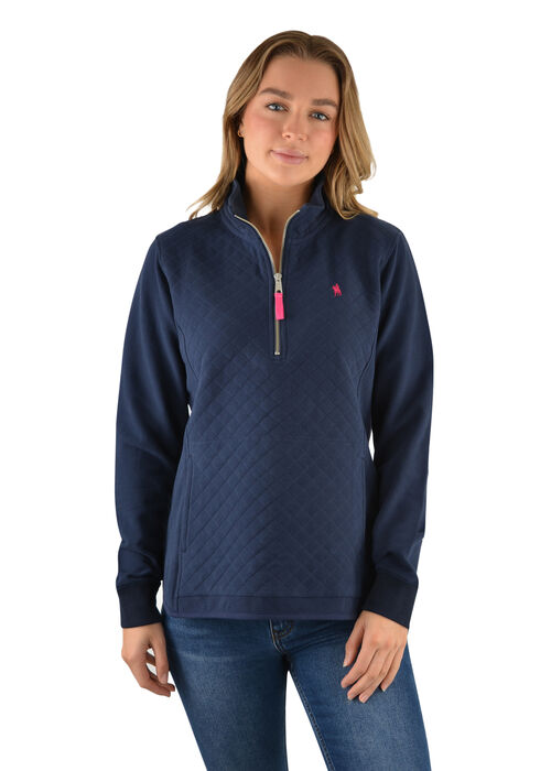 Womens Quilted Quarter Zip Rugby Kerrin J Walker Clothing Walkers Store