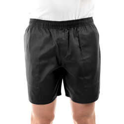 Black Mens Drill Shorts - Mid Length Leg