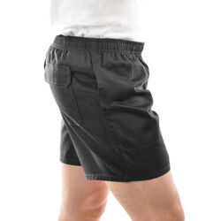 Black Mens Drill Shorts - Mid Length Leg