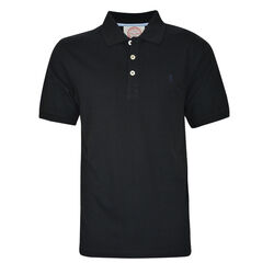 Black Mens Tailored Short Sleeve Polo Shirt