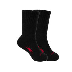 Black Merino Logo Socks  Twin Pack