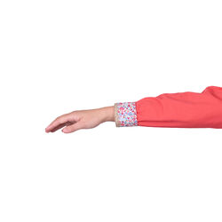 Calypso Coral Womens Light Cotton Drill L Sleeve Shirt Half Placket Contrast Trim