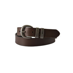 Chocolate Narrow Silver Twin Keeper Belt