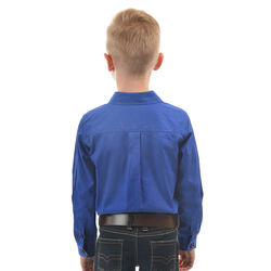 Cobalt Kids Unisex Heavy Cotton Drill Half Placket Long Sleeve Shirt