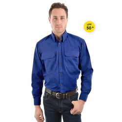 Cobalt Unisex Light Cotton Drill L/Sleeve Shirt Full Placket