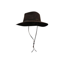 Dark Brown Wide Brim Oilskin Hat
