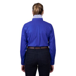 Dutch Blue Womens Light Cotton Drill L Sleeve Shirt Half Placket Contrast Trim