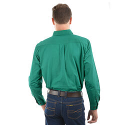 Green Mens Half Placket Light Cotton Shirt - 5XL