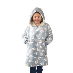 Grey Blue Kids Horse Snuggle Hoodie