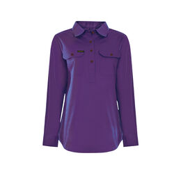 Iris Womens Half Placket Light Cotton Long Sleeve Shirt