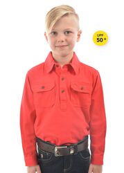  T C - Kid's Unisex Heavy Drill Shirt Half Placket