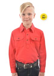  Kid's Unisex Heavy Drill Shirt Half Placket