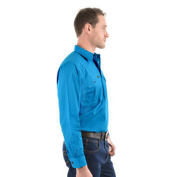 Light Blue Mens Half Placket Light Cotton Shirt