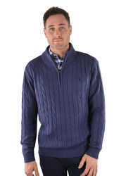Mens Cable Merino Blend Rugby