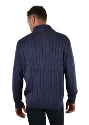 Mens Cable Merino Blend Rugby