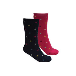 Navy Pink Thermal Socks Twin Pack
