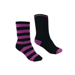 Purple Orchid Black Thermal Socks Twin Pack