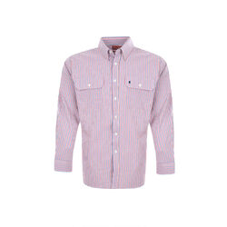 Royal Blue and Red Mens Wentworth Check 2 Pocket L Sleeve Shirt