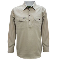 Shirt  Mens Half Placket Light Cotton Shirt