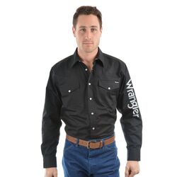 Wrangler - Mens Logo Rodeo L/S Drill Shirt