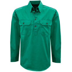 Shirt  Unisex Light Drill Half Placket 2Pockets LS Shirt