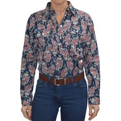 Shirt  Womens Half Placket 2Pocket Print Shirt