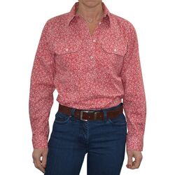 Shirt  Womens Half Placket 2Pocket Print Shirt