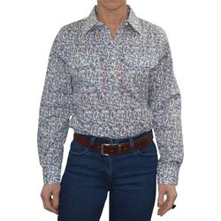 Shirt  Womens Half Placket 2Pocket Print Shirt