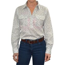 Shirt  Womens Half Placket 2Pocket Print Shirt