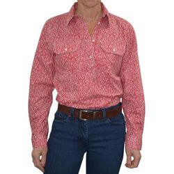 Shirt  Womens Half Placket 2Pocket Print Shirt