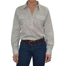 Shirt  Womens Half Placket 2Pocket Print Shirt