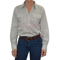 Shirt  Womens Half Placket 2Pocket Print Shirt