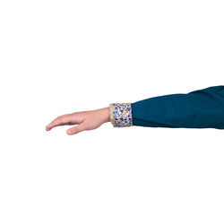 Teal Womens Light Cotton Drill L Sleeve Shirt Half Placket Contrast Trim