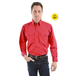 Tomato Shirt - Heavy Cotton Drill Half Placket 2-Pockets L/S Shirt