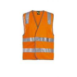 WORKCRAFT UNI-SEX HI VIS SAFETY VEST WITH SHOULDER PATTERN AND CSR REFLECTIVE TA