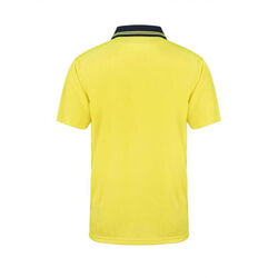 WORKCRAFT  MENS  HI VIS TWO TONE SHORT SLEEVE MICROMESH POLO WITH POCKET