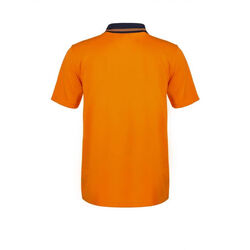 WORKCRAFT  MENS  HI VIS TWO TONE SHORT SLEEVE MICROMESH POLO WITH POCKET